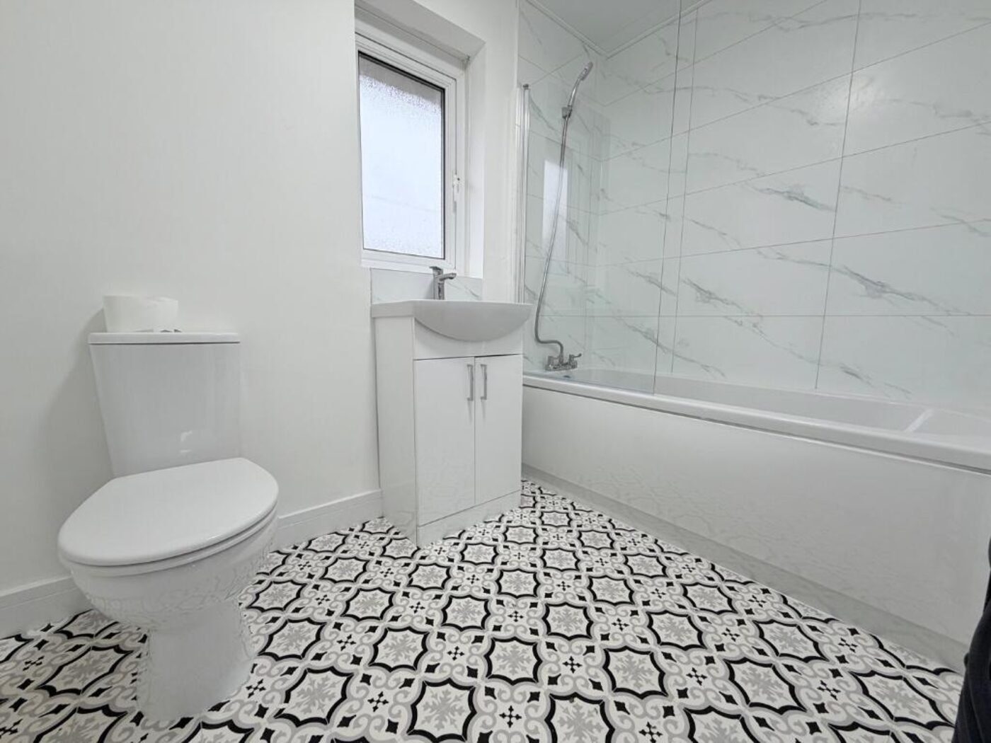 New family bathroom created from two rooms